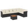 Salon de jardin 8 pcs avec coussins noir résine tressée 526151526151