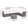 Salon de jardin 8 pcs avec coussins noir résine tressée 526151526151