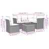 Salon de jardin avec coussins 6 pcs beige résine tressée 526152526152