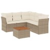 Salon de jardin avec coussins 6 pcs beige résine tressée 526154526154
