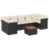 Salon de jardin 8 pcs avec coussins noir résine tressée 526158526158