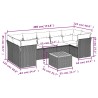 Salon de jardin 8 pcs avec coussins noir résine tressée 526158526158