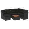 Salon de jardin 8 pcs avec coussins noir résine tressée 526160526160