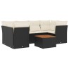 Salon de jardin 7 pcs avec coussins noir résine tressée 526164526164