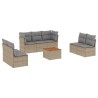 Salon de jardin avec coussins 8 pcs beige résine tressée 526166526166