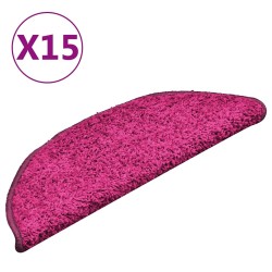 Tapis d'escalier 15 pièces 56 x 17 x 3 cm Rose Demi-rond 526169526169