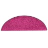 Tapis d'escalier 15 pièces 56 x 17 x 3 cm Rose Demi-rond 526169526169