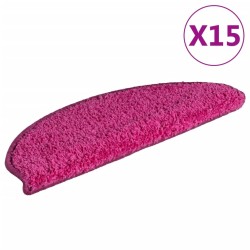 Tapis d'escalier 15 pièces 65 x 21 x 4 cm Rose Demi-rond Grand 526170526170