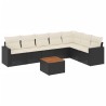 Salon de jardin 8 pcs avec coussins noir résine tressée 526171526171