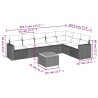 Salon de jardin 8 pcs avec coussins noir résine tressée 526171526171