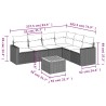 Salon de jardin avec coussins 7 pcs gris résine tressée 526172526172