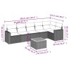 Salon de jardin avec coussins 7 pcs gris résine tressée 526173526173