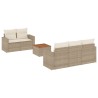 Salon de jardin avec coussins 6 pcs beige résine tressée 526177526177