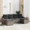Ensemble de Canapés avec coussin 6 pcs Gris polyrotin 526181526181