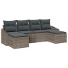 Ensemble de Canapés avec coussin 6 pcs Gris polyrotin 526181526181