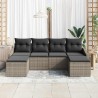 Ensemble de Canapés avec coussin 6 pcs Gris polyrotin 526181526181