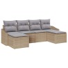 Ensemble de Canapés avec coussin 6 pcs Beige polyrotin 526183526183
