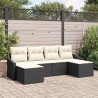 Ensemble de Canapés avec coussin 6 pcs Noir polyrotin 526185526185