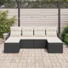 Ensemble de Canapés avec coussin 6 pcs Noir polyrotin 526185526185
