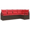 Ensemble de Canapés 5 pcs Marron polyrotin 526187526187
