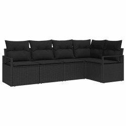 Ensemble de Canapés 5 pcs Noir polyrotin 526188526188