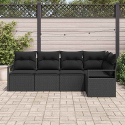 Ensemble de Canapés 5 pcs Noir polyrotin 526188526188