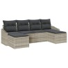 Ensemble de Canapés avec coussin 6 pcs Gris clair polyrotin 526189526189