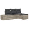 Ensemble de canapé de jardin 4 pcs Gris clair polyrotin 526194526194