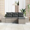 Ensemble de canapé de jardin 4 pcs Gris clair polyrotin 526194526194