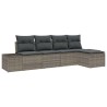 Ensemble de canapé de jardin avec coussin 5 pcs Gris polyrotin 526196526196