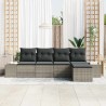 Ensemble de canapé de jardin avec coussin 5 pcs Gris polyrotin 526196526196