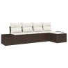 Ensemble de canapé de jardin 5 pcs Marron polyrotin 526197526197
