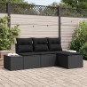Ensemble de canapé de jardin avec coussin 4 pcs Noir polyrotin 526199526199