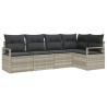 Ensemble de Canapés avec coussin 5 pcs Gris clair polyrotin 526201526201