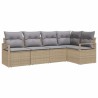 Ensemble de Canapés avec coussin 5 pcs Beige polyrotin 526202526202