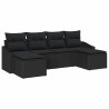 Ensemble de Canapés avec coussin 6 pcs Noir polyrotin 526204526204