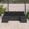 Ensemble de Canapés avec coussin 6 pcs Noir polyrotin 526204526204