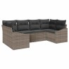 Ensemble de Canapés avec coussin 6 pcs Gris polyrotin 526205526205