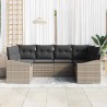 Ensemble de Canapés avec coussin 6 pcs Gris polyrotin 526205526205