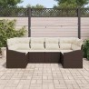 Ensemble de Canapés avec coussin 6 pcs Marron polyrotin 526206526206