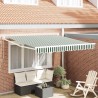 Auvent Rétractable Vert et blanc 350 x 250 cm 526210526210