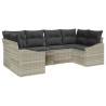 Ensemble de Canapés avec coussin 6 pcs Gris clair polyrotin 526214526214