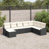 Ensemble de Canapés avec coussin 8 pcs Noir polyrotin 526216526216