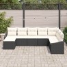 Ensemble de Canapés avec coussin 8 pcs Noir polyrotin 526216526216