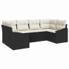 Ensemble de Canapés avec coussin 6 pcs Noir polyrotin 526217526217