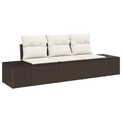 Ensemble de Canapés avec coussin 3 pcs Marron polyrotin 526218526218