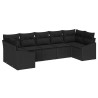 Ensemble de Canapés avec coussin 7 pcs Noir polyrotin 526219526219