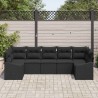 Ensemble de Canapés avec coussin 7 pcs Noir polyrotin 526219526219