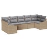 Ensemble de Canapés avec coussin 7 pcs Beige polyrotin 526222526222
