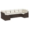 Ensemble de Canapés avec coussin 7 pcs Marron polyrotin 526223526223